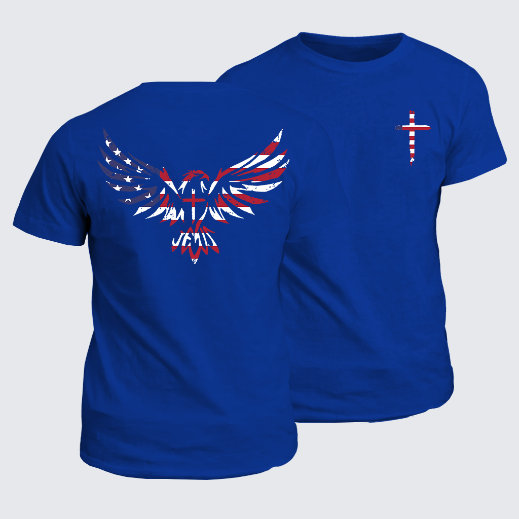 Wings Like Eagles Jesus God Christian Cotton T-Shirt