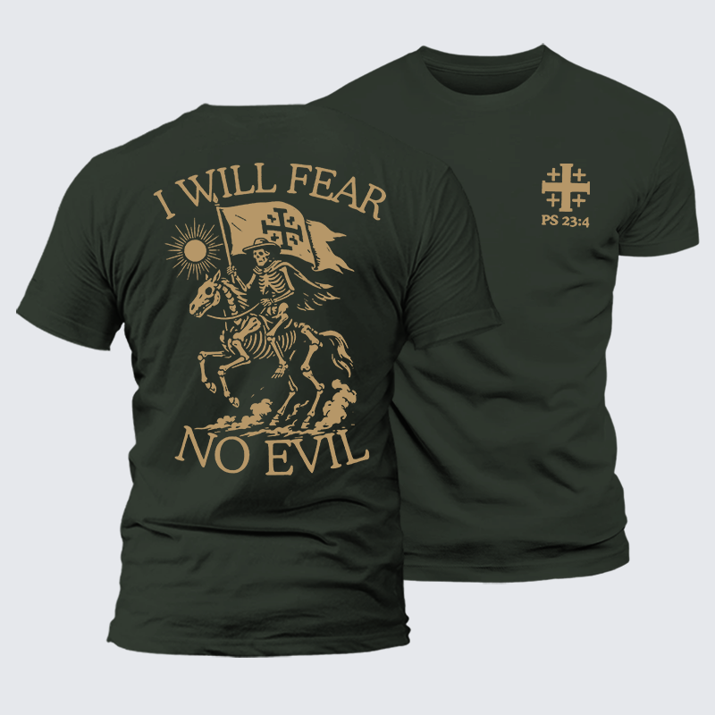 I Will Fear Jesus God Christian Premium Mercerized Cotton Tee