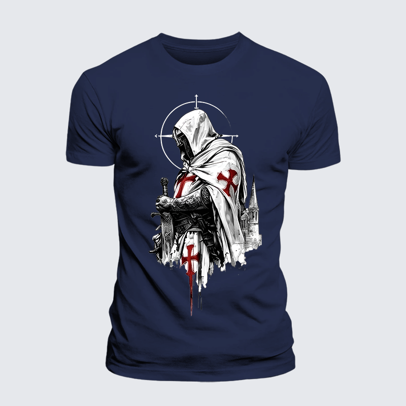 Crusader Spirit Jesus God Christian Premium Mercerized Cotton Tee