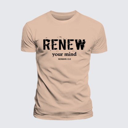 Renew Your Mind Jesus God Christian Premium Mercerized Cotton Tee