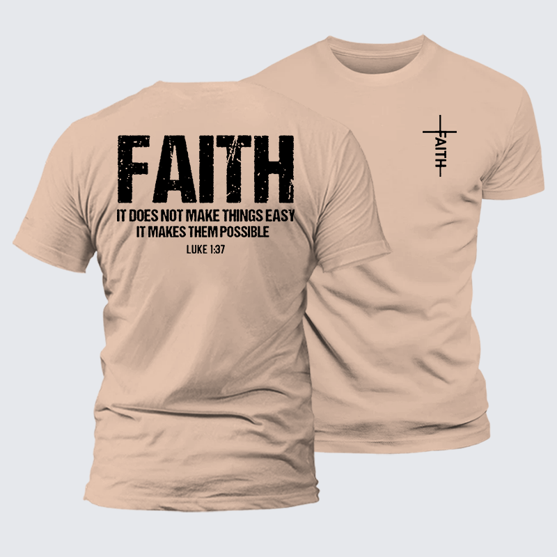 Faith Jesus God Christian Premium Mercerized Cotton Tee