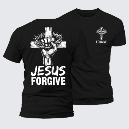 Jesus Forgiven Jesus God Christian Premium Mercerized Cotton Tee