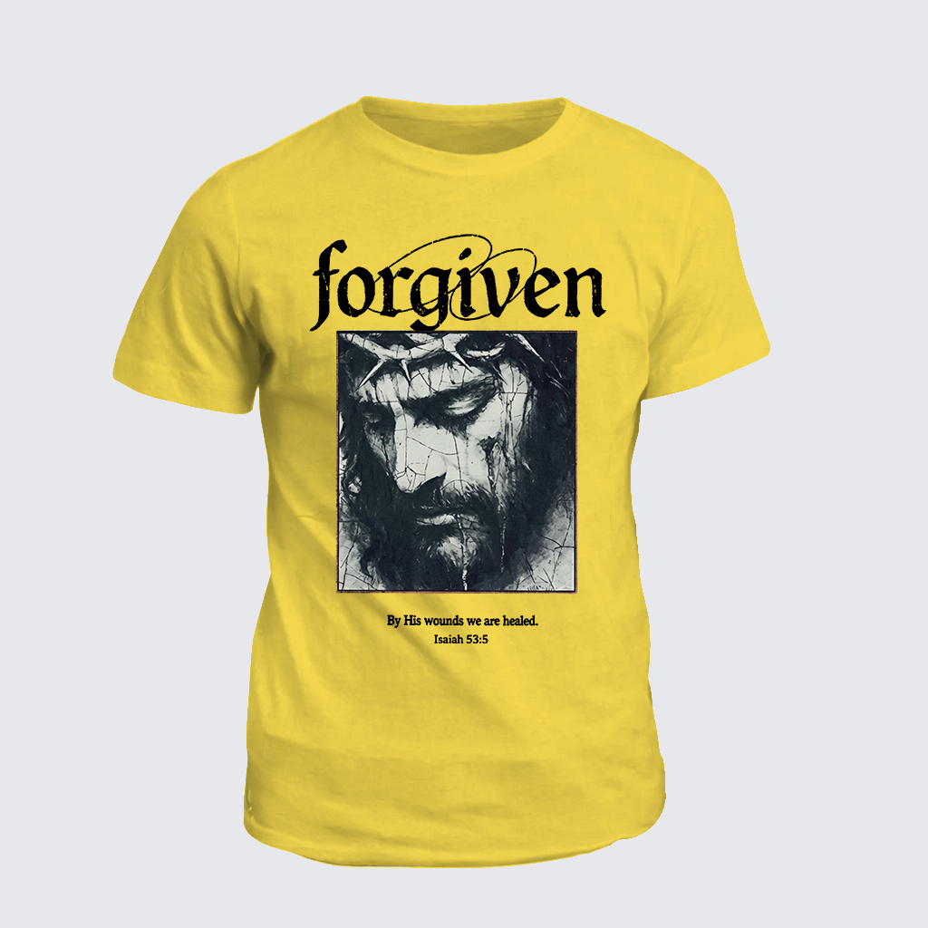 By His Wounds We Are Healed  Jesus God Christian Cotton T-Shirt