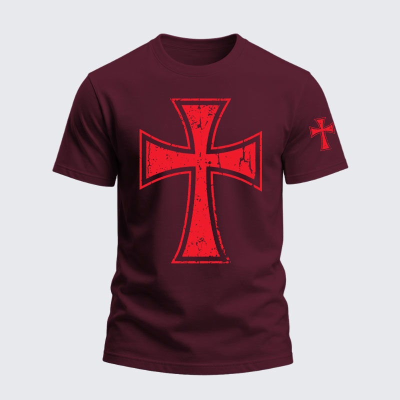 Heavyweight Cotton Tee - Knights Templar Crusader 