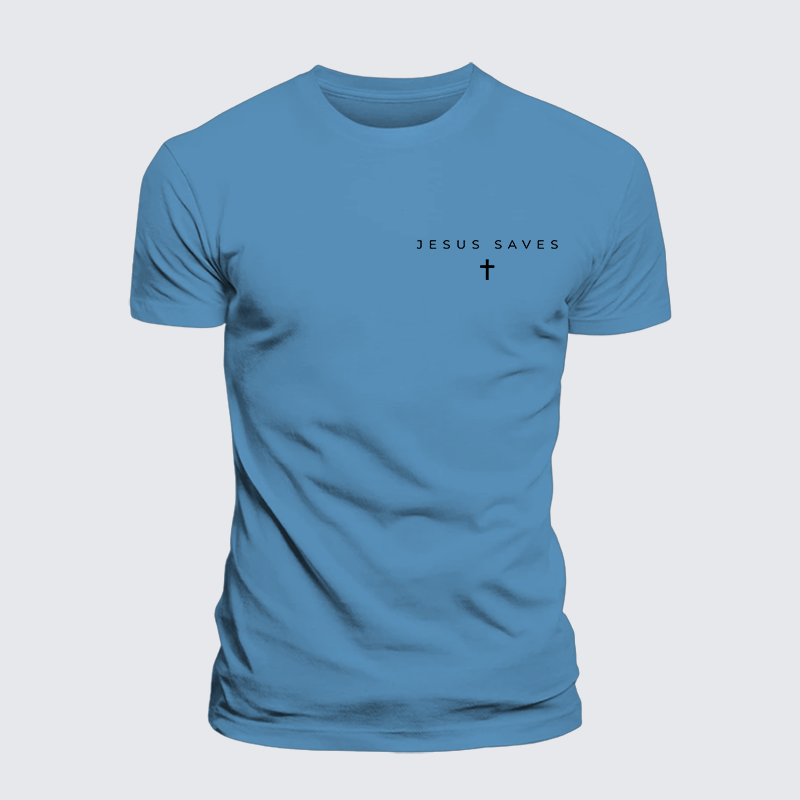 Jesus Saves Jesus God Christian Premium Mercerized Cotton Tee
