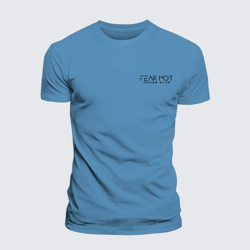 Fear Not Isaiah 41:10 Jesus God Christian Premium Mercerized Cotton Tee