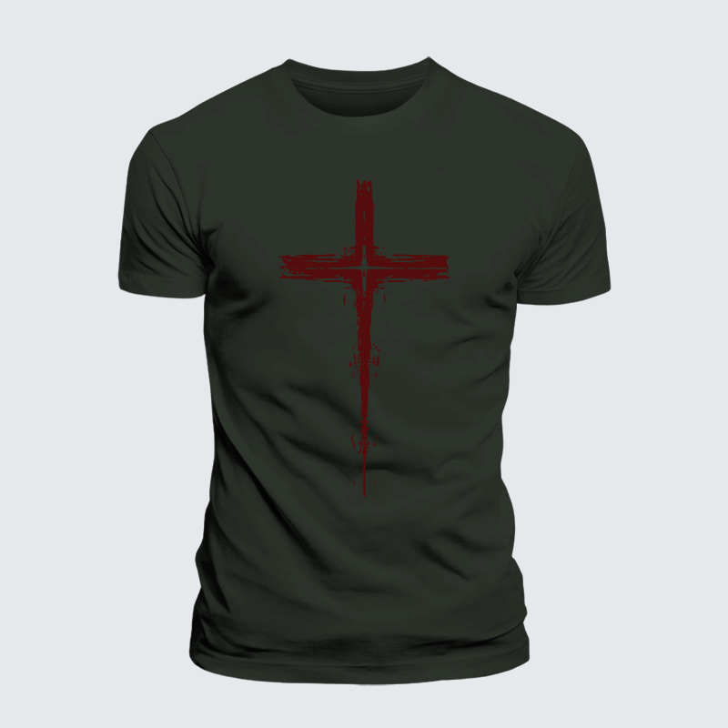 Light of Cross Jesus God Christian Premium Mercerized Cotton Tee