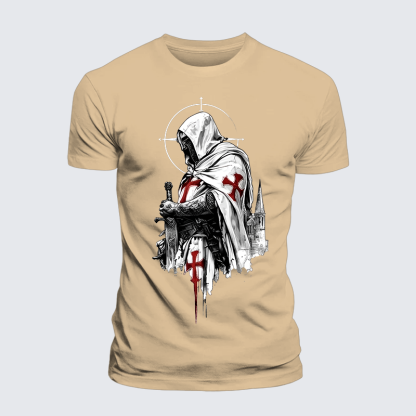 Crusader Spirit Jesus God Christian Premium Mercerized Cotton Tee