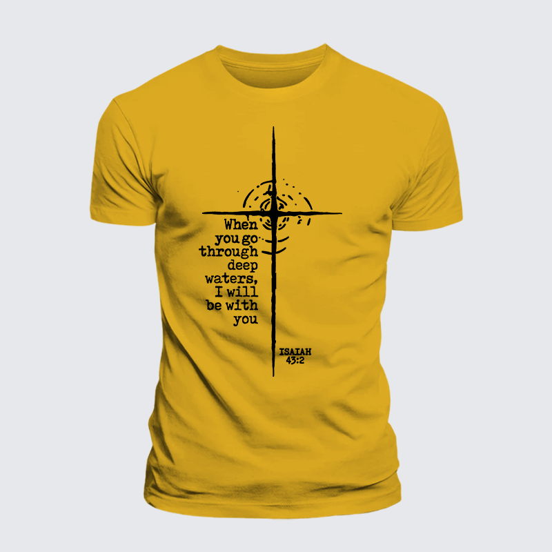 Be With You Jesus God Christian Premium Mercerized Cotton Tee