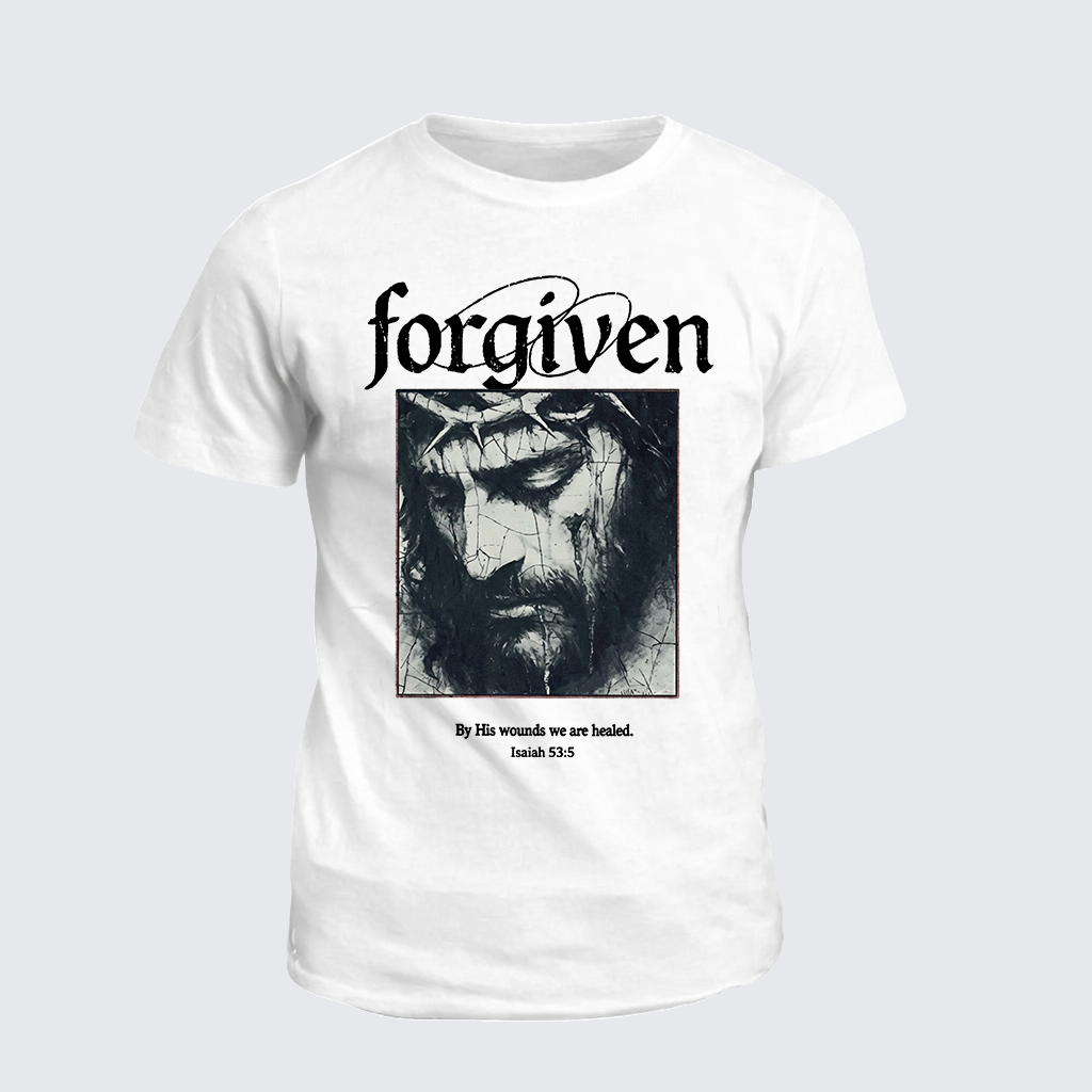 By His Wounds We Are Healed  Jesus God Christian Cotton T-Shirt