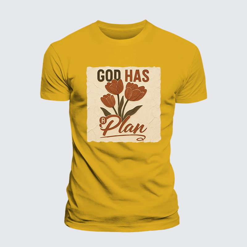 God Has A Plan Jesus God Christian Premium Mercerized Cotton Tee