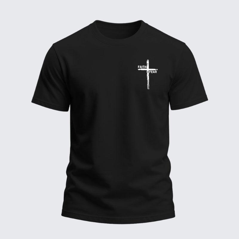 Heavyweight Cotton Tee - Faith Over Fear Cross