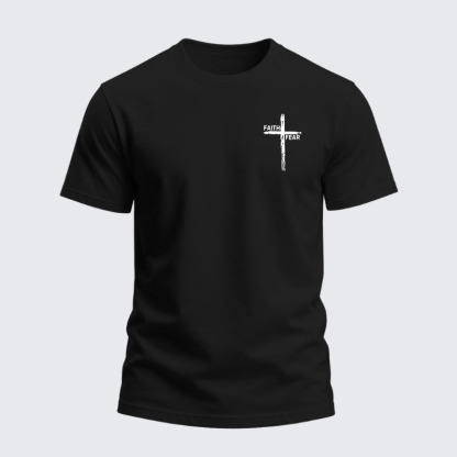 Heavyweight Cotton Tee - Faith Over Fear Cross