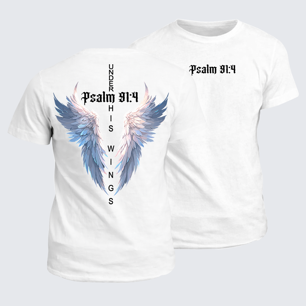 Under His Wings Jesus God Christian Cotton T-Shirt