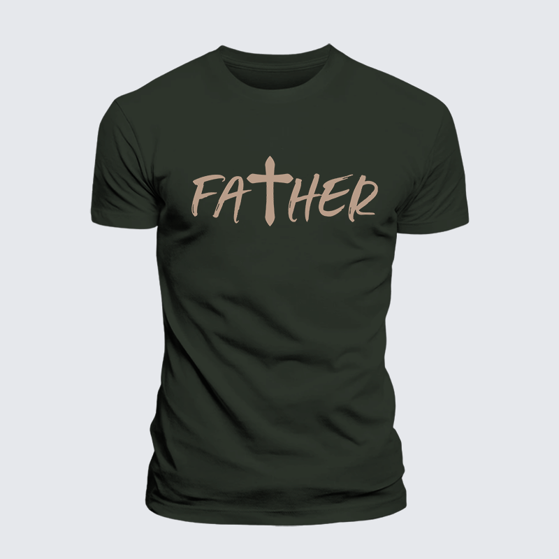 Father Christian Cross Jesus God Christian Premium Mercerized Cotton Tee