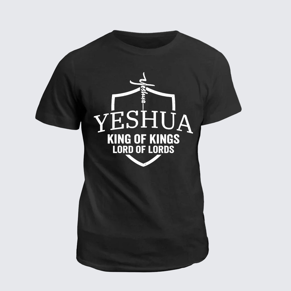 Yeshua King Of Kings Lord Of Lords Jesus God Christian Cotton T-Shirt