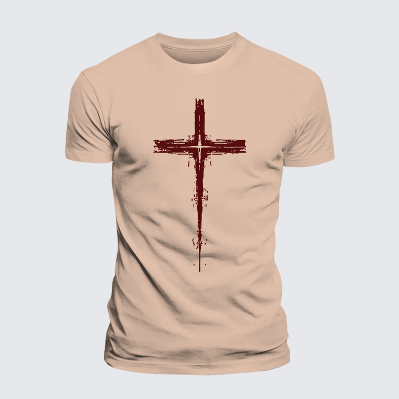 Light of Cross Jesus God Christian Premium Mercerized Cotton Tee