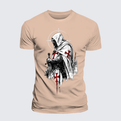 Crusader Spirit Jesus God Christian Premium Mercerized Cotton Tee