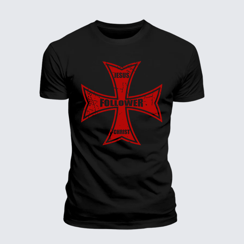 Man Of God Husband Dad Jesus God Christian Cotton T-Shirt
