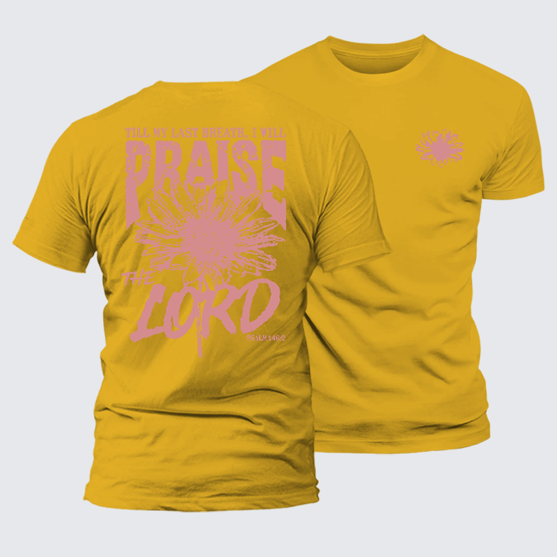 Praise The Lord Jesus God Christian Premium Mercerized Cotton Tee