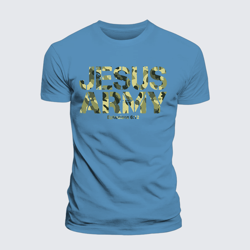 Jesus Army Jesus God Christian Premium Mercerized Cotton Tee