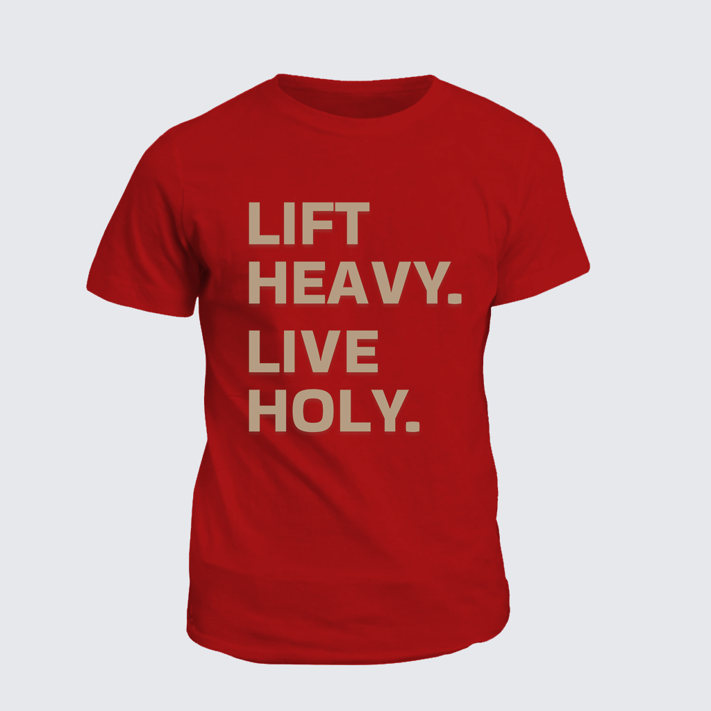 Lift Heavy Live Holy Jesus God Christian Cotton T-Shirt