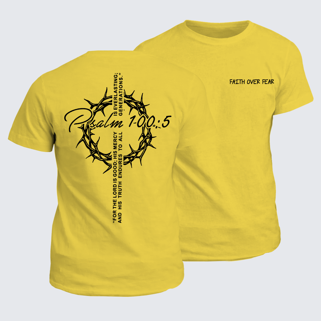 Faith Over Fear Crown Jesus God Christian Cotton T-Shirt