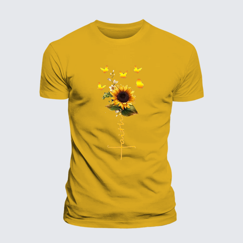 [Copy]Faith Cross Jesus God Christian Premium Mercerized Cotton Tee