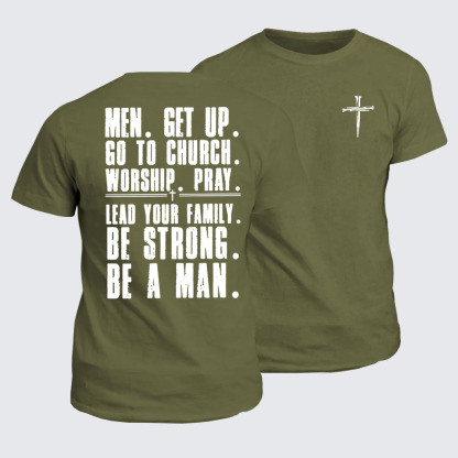Classic Cotton Tee -  Pray Worship Lead Your Family