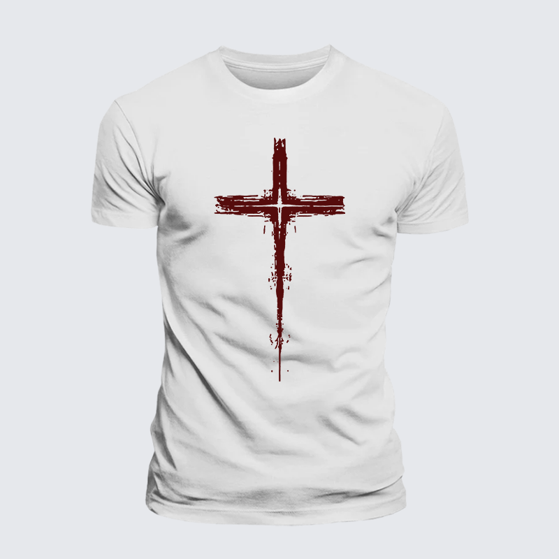 Light of Cross Jesus God Christian Premium Mercerized Cotton Tee
