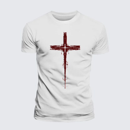 Light of Cross Jesus God Christian Premium Mercerized Cotton Tee