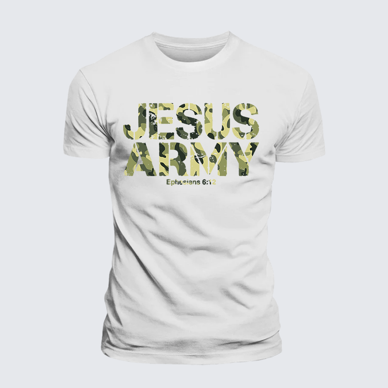 Jesus Army Jesus God Christian Premium Mercerized Cotton Tee