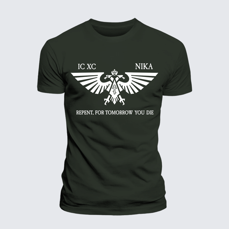Orthodox Warhammer Jesus God Christian Premium Mercerized Cotton Tee
