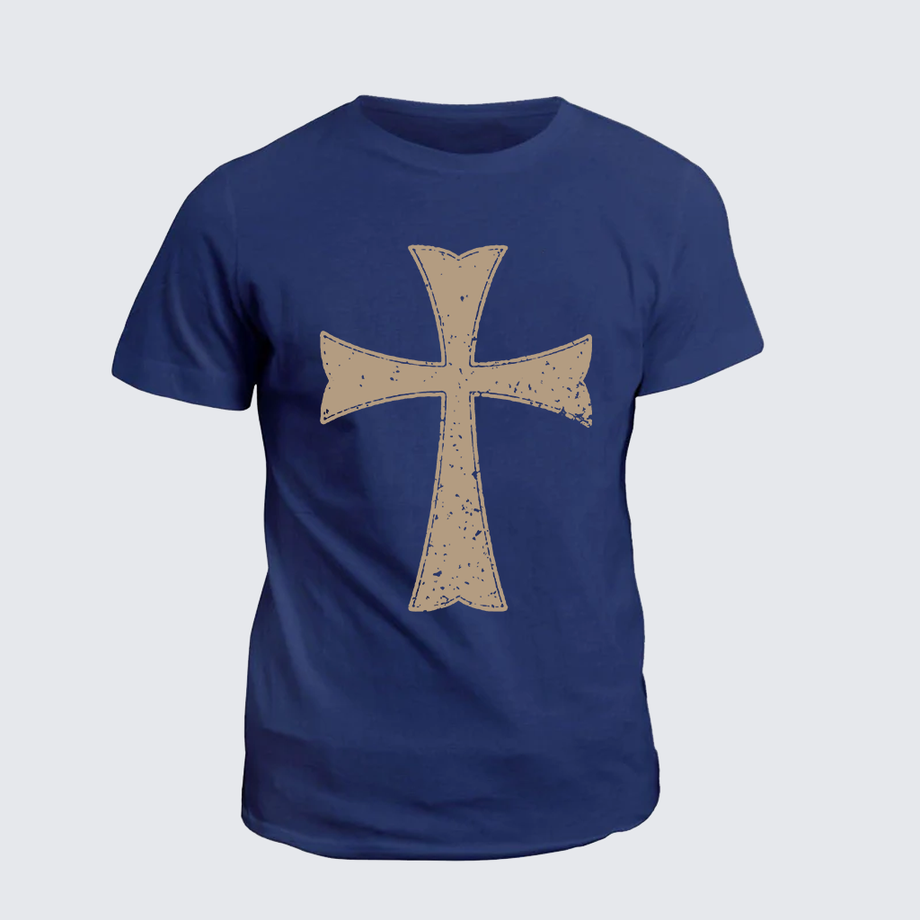 Knights Templar Crusader Cross Jesus God Christian Cotton T-Shirt