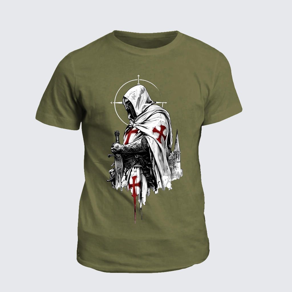 Crusader Spirit Jesus God Christian Cotton T-Shirt