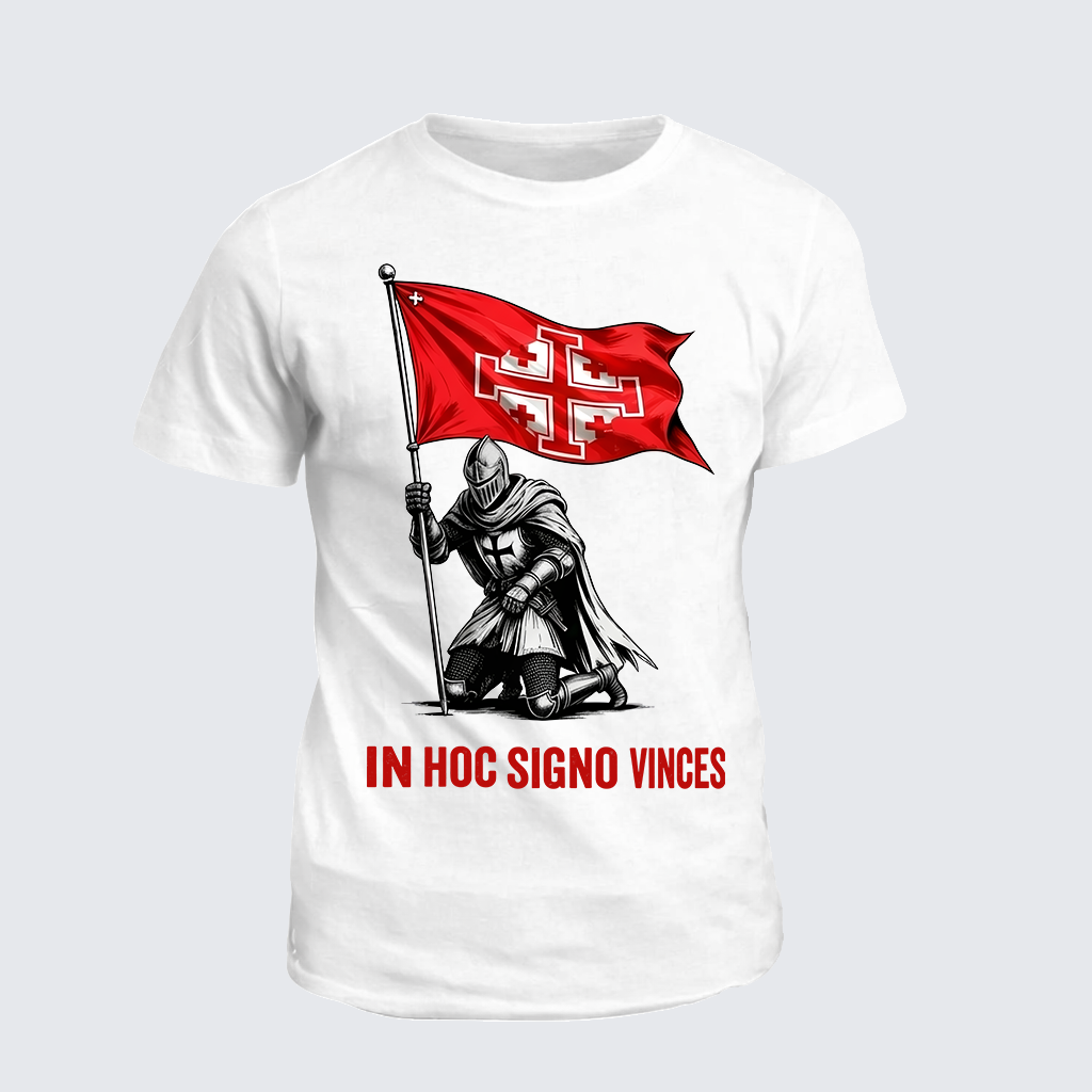 In Hoc Signo Vinces Jesus God Christian Cotton T-Shirt