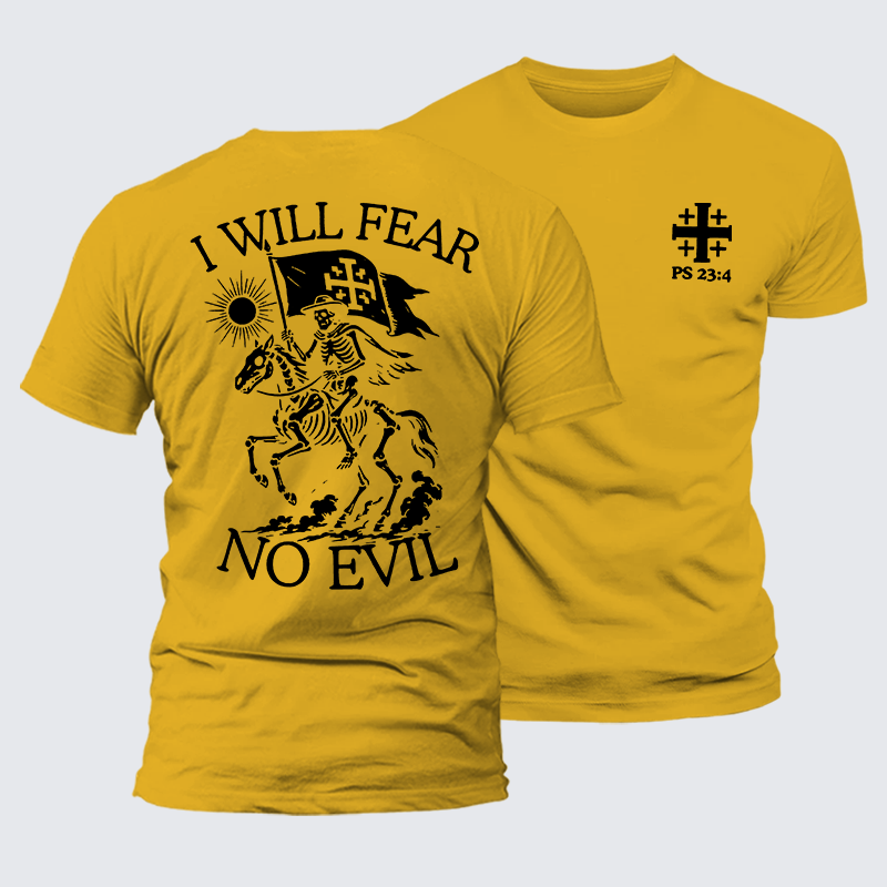 I Will Fear Jesus God Christian Premium Mercerized Cotton Tee
