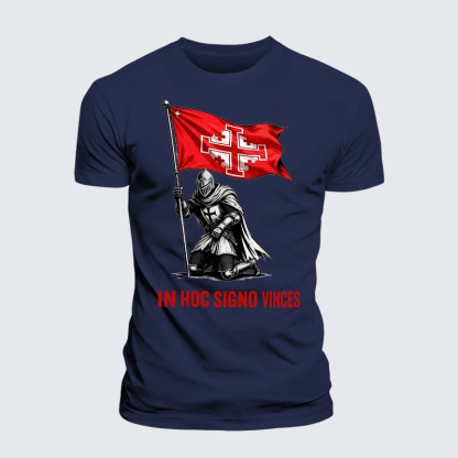 In Hoc Signo Vinces Jesus God Christian Premium Mercerized Cotton Tee