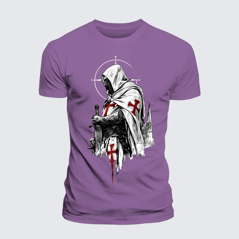 Crusader Spirit Jesus God Christian Premium Mercerized Cotton Tee