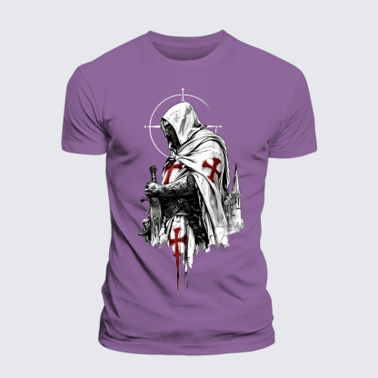 Crusader Spirit Jesus God Christian Premium Mercerized Cotton Tee
