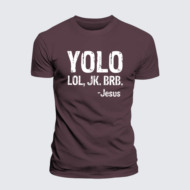Yolo Lol Jk Brb Jesus Jesus God Christian Premium Mercerized Cotton Tee