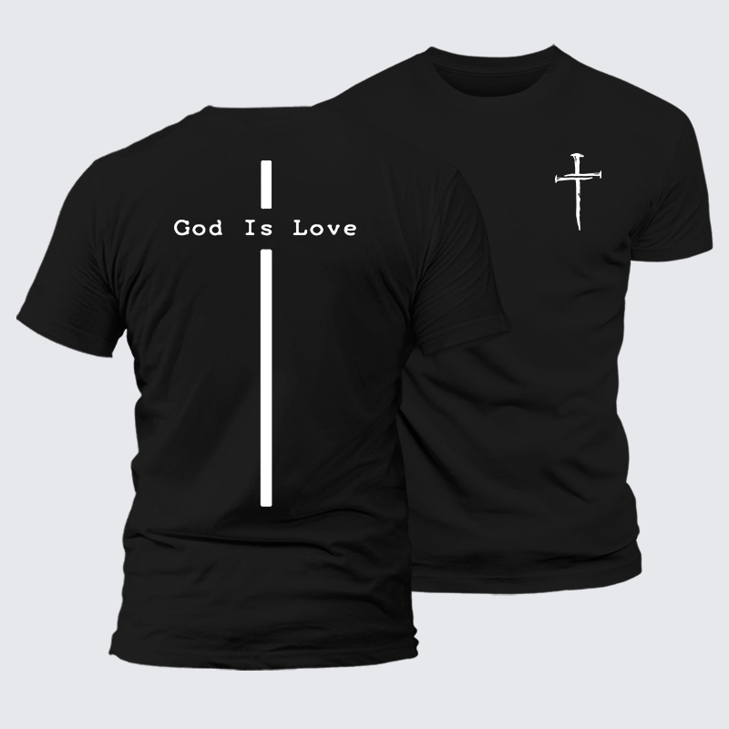 Man Of God Husband Dad Jesus God Christian Cotton T-Shirt
