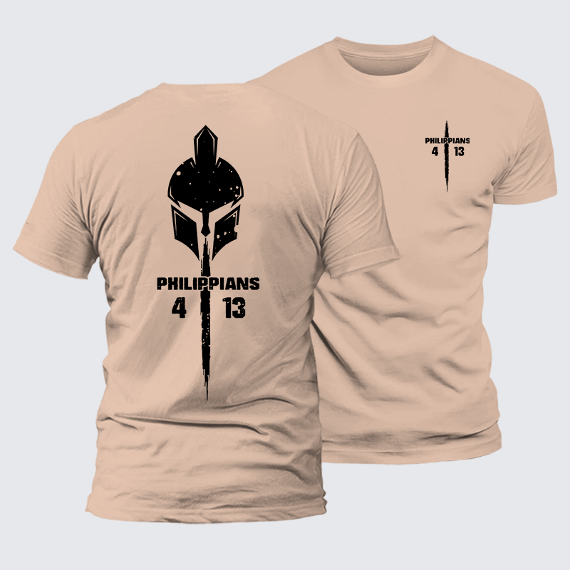 Philippians 4:13 Jesus God Christian Premium Mercerized Cotton Tee