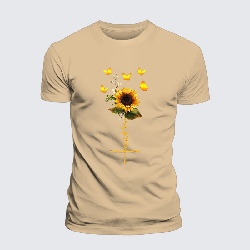 [Copy]Faith Cross Jesus God Christian Premium Mercerized Cotton Tee