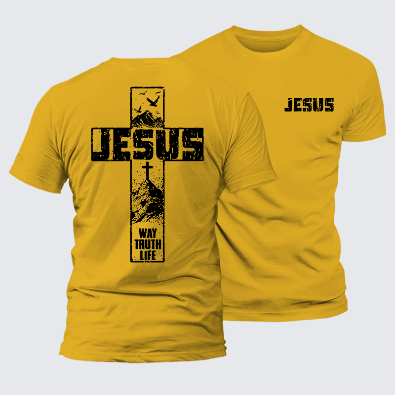 The Way, The Truth, The Life  Jesus God Christian Premium Mercerized Cotton Tee