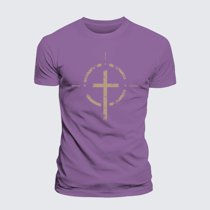On Target With God Jesus God Christian Premium Mercerized Cotton Tee