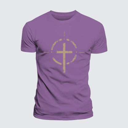 On Target With God Jesus God Christian Premium Mercerized Cotton Tee