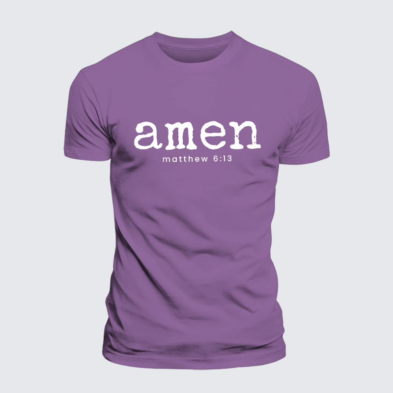 Amen Matthew 6:13 Jesus God Christian Premium Mercerized Cotton Tee