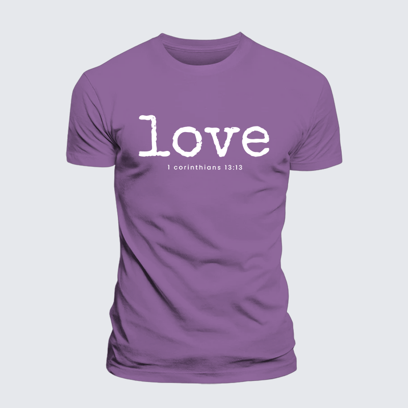 Love 1 Corinthians 13:13 Jesus God Christian Premium Mercerized Cotton Tee