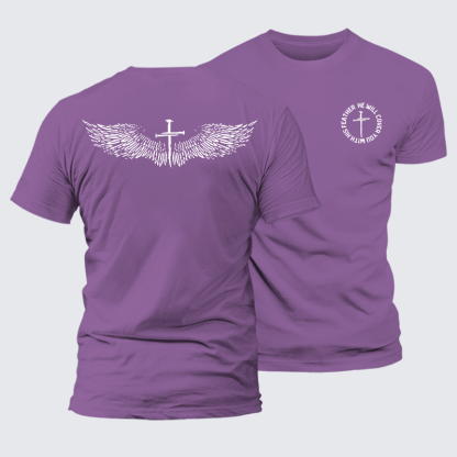 He Will Cover You With His Feather Jesus God Christian Premium Mercerized Cotton Tee